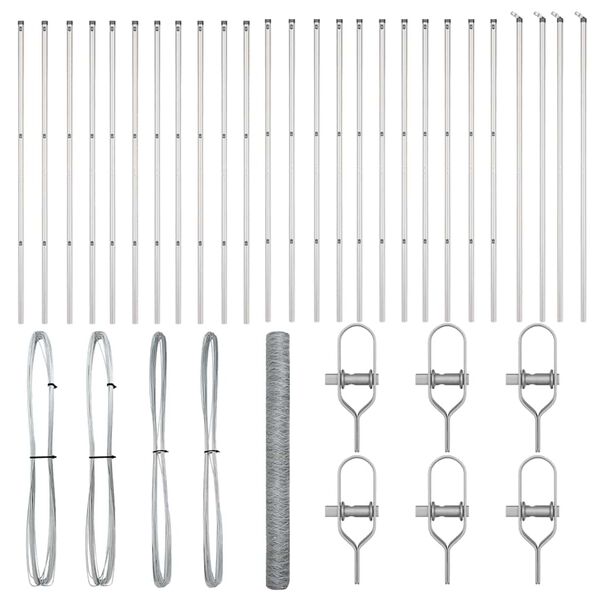 vidaXL Stup za ogradu Srebrno 50 x 1,6 m (mreža 36 mm) Čelik