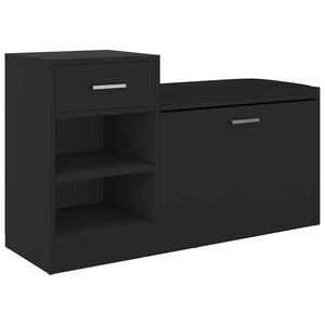 vidaXL Klupa za cipele crna 94,5 x 31 x 57 cm od konstruiranog drva