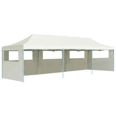 vidaXL Sklopivi šator za zabave s 5 bočnih zidova 3 x 9 m krem