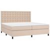 vidaXL Krevet box spring s madracem cappuccino 200x200cm umjetna koža
