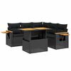 vidaXL 6-dijelni set vrtnih sofa s jastucima crni od poliratana