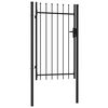 vidaXL Jednostruka vrata za ogradu sa šiljcima na vrhu 1 x 1,5 m crna
