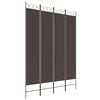 vidaXL Sobna pregrada s 4 panela smeđa 160x220 cm od tkanine