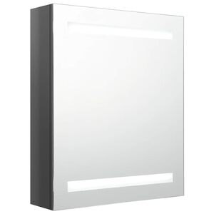 vidaXL LED kupaonski ormarić s ogledalom sjajni sivi 50 x 14 x 60 cm