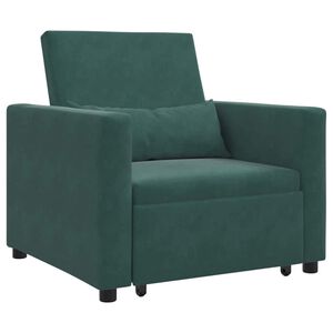 vidaXL Sofa na razvlačenje Singl s kotačima Tamnozelena Bar&scaron;un