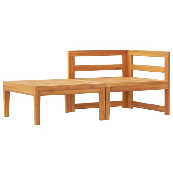 vidaXL 2-dijelna vrtna garnitura s tamnosivim jastucima bagremovo drvo