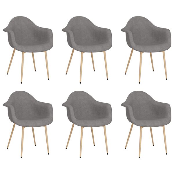 vidaXL Blagovaonske stolice od tkanine 6 kom svjetlosive