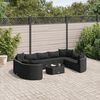 vidaXL 10-dijelni set vrtnih sofa s jastucima crni od poliratana