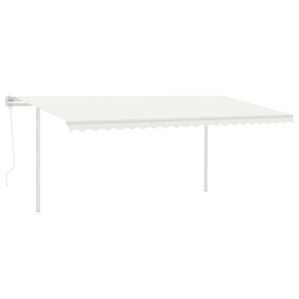 vidaXL Automatska tenda sa senzorom za vjetar LED 5 x 3,5 m krem