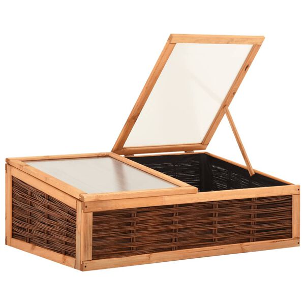 vidaXL Staklenik 120 x 80 x 45 cm od masivne borovine i vrbe