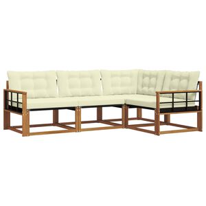 vidaXL Set vanjskih sofa s jastukom 4 pcs Prirodna i krem