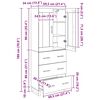 vidaXL Highboard s ladicama 2 pcs Umjetnički hrast Konstruirano drvo