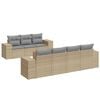vidaXL 8-dijelni set vrtnih sofa od poliratana s jastucima bež