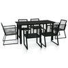 vidaXL 7-dijelni vrtni blagovaonski set od PVC ratana crni