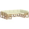 vidaXL Set vanjskih sofa s jastukom 9 pcs Bijela i krem