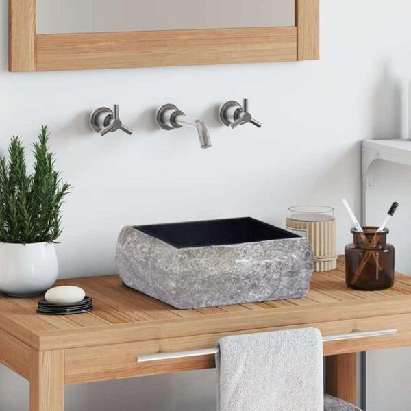 vidaXL Umivaonik crni 30 x 30 x 13 cm mramorni