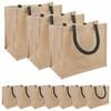 vidaXL Torbe od jute 10 Prirodna i crna 26 x 22 x 14 cm 100% Jut