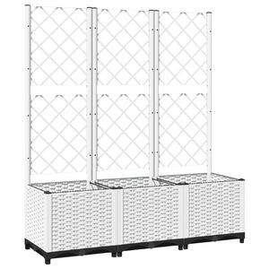 vidaXL Vrtna sadilica s re&scaron;etkom bijela 120 x 40 x 136 cm PP