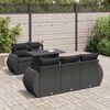 vidaXL 6-dijelni set vrtnih sofa s jastucima crni od poliratana