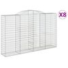 vidaXL Lučne gabionske ko&scaron;are 8 kom 300x50x180/200cm pocinčano željezo