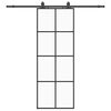 vidaXL Klizna vrata s priborom crna 76 x 205 cm od ESG stakla