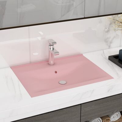 vidaXL Luksuzni umivaonik mat ružičasti 60 x 46 cm keramički