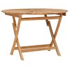 vidaXL Preklopni vrtni stol Prirodna &Oslash; 110 x 75 cm Čvrsto teak drvo