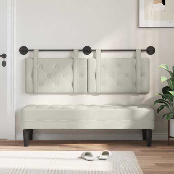 vidaXL Držeće uzglavlje Zidne Krema 130 x 55 x 5 cm Bar&scaron;un