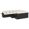 vidaXL 11-dijelni set vrtnih sofa od poliratana s jastucima crni