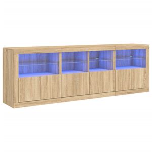 vidaXL Komoda s LED svjetlima boja hrasta sonome 202x37x67 cm