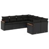 vidaXL 8-dijelni set vrtnih sofa od poliratana s jastucima crni