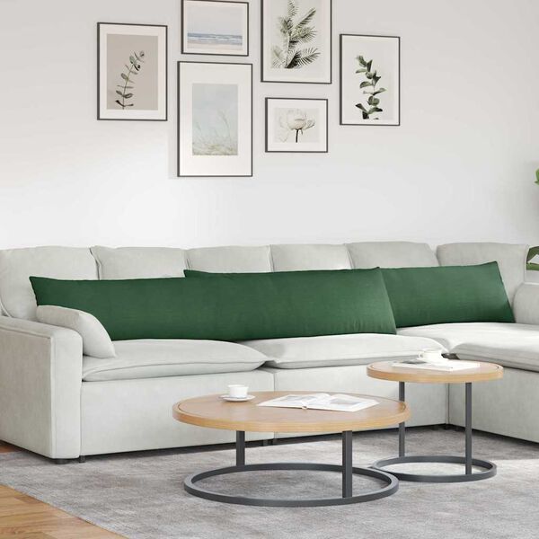 vidaXL Jastučići za sofu 2 pcs Tamnozelena 200 x 40 cm Kordura tekstil