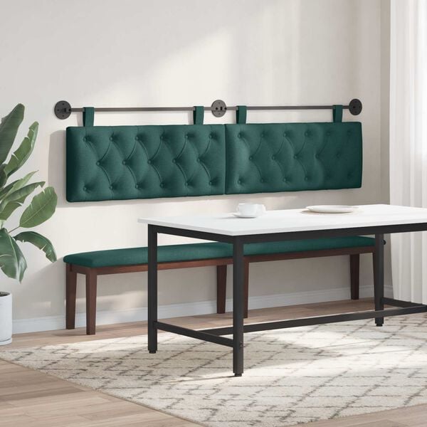 vidaXL Držeće uzglavlje Zidne Tamnozelena 210 x 55 x 7 cm tkanina