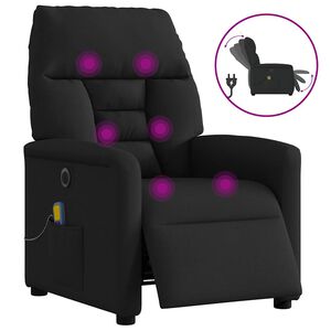 vidaXL Električni masažni naslonjač od tkanine crni