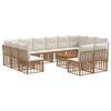 vidaXL Set vanjskih sofa 13 pcs Prirodna i krema bijela Poliester