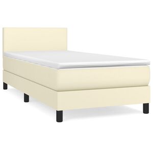 vidaXL Krevet s oprugama i madracem krem 80 x 200 cm od umjetne kože