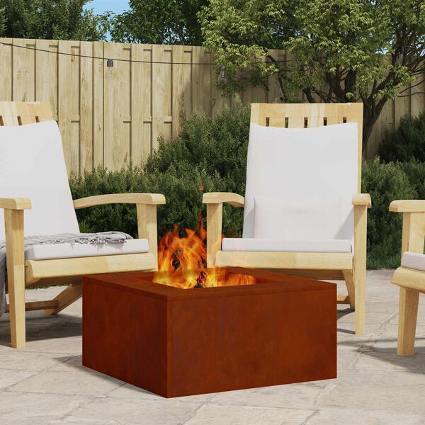 vidaXL Kamin Smeđa 60 x 60 x 30 cm Čelik otporan na vremenske uvjete