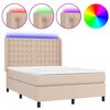 vidaXL Krevet box spring madrac LED cappuccino 140x200cm umjetna koža