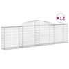 vidaXL Lučne gabionske ko&scaron;are 12 kom 300x30x80/100cm pocinčano željezo