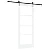 vidaXL Klizna vrata 83 x 202 cm Masivna borovina i staklo Bijelo