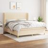 vidaXL Krevet s oprugama i madracem krem 160x200 cm od tkanine