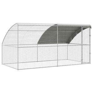 vidaXL Kavez za piliće 2 kom. Srebrno 400 x 200 x 200 cm Čelik i PE
