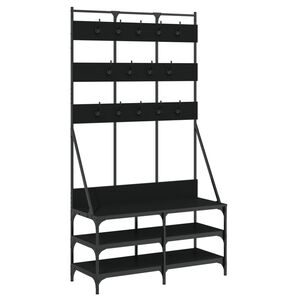 vidaXL Stalak za odjeću sa spremi&scaron;tem za cipele crni 100 x 40 x 184 cm
