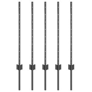 vidaXL Ugrađeni stup za ogradu 5 kom. Siva 120 cm