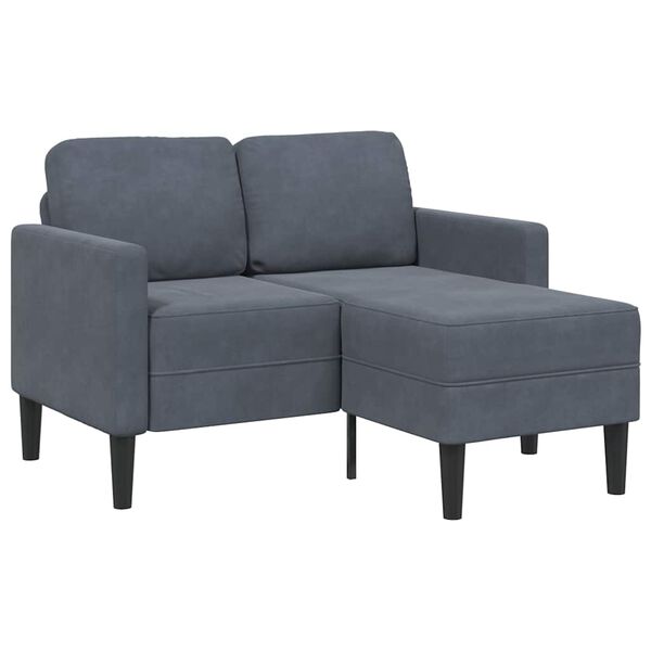 vidaXL Sofa 2-sjed s ležaljkom u obliku slova L tamnosiva 125cm baršun