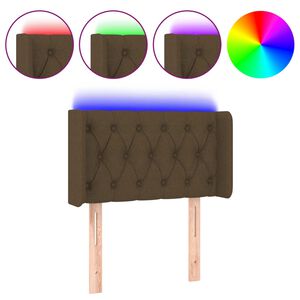 vidaXL LED uzglavlje tamnosmeđe 83x16x78/88 cm od tkanine