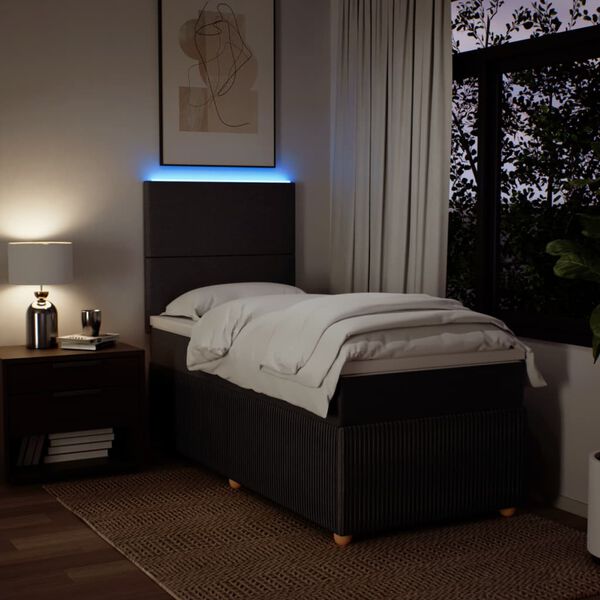 vidaXL Krevet s oprugama i madracem tamnosmeđi 90 x 200 cm od tkanine