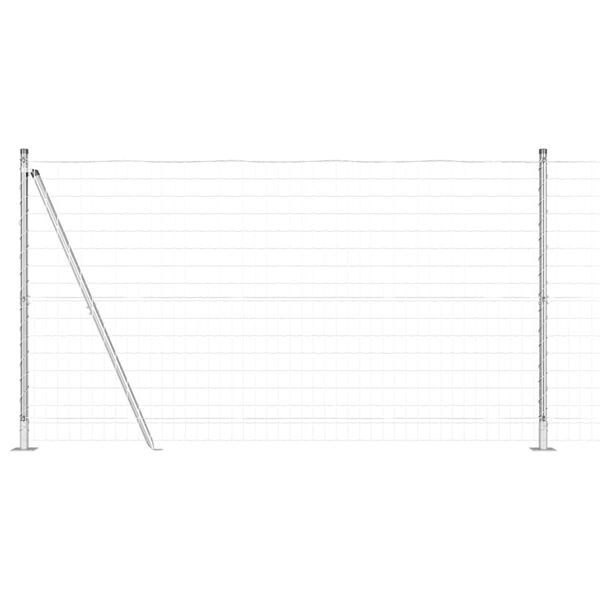 vidaXL Ograda s postovima Srebrno 1,2 x 10 m Čelik