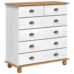 vidaXL Komoda ASKIM Bijelo 91 x 40 x 95,5 cm Čvrsto borovo drvo