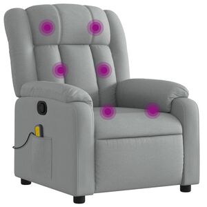vidaXL Masažna fotelja za odmor, svijetlo siva tkanina